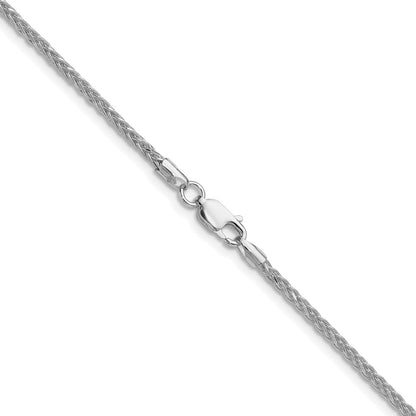 Sterling Silver Rhodium-Plated 2.1mm Diamond-Cut Square Spiga Chain