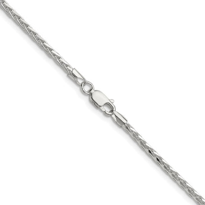 Sterling Silver 2.5mm Diamond-Cut Square Spiga Chain