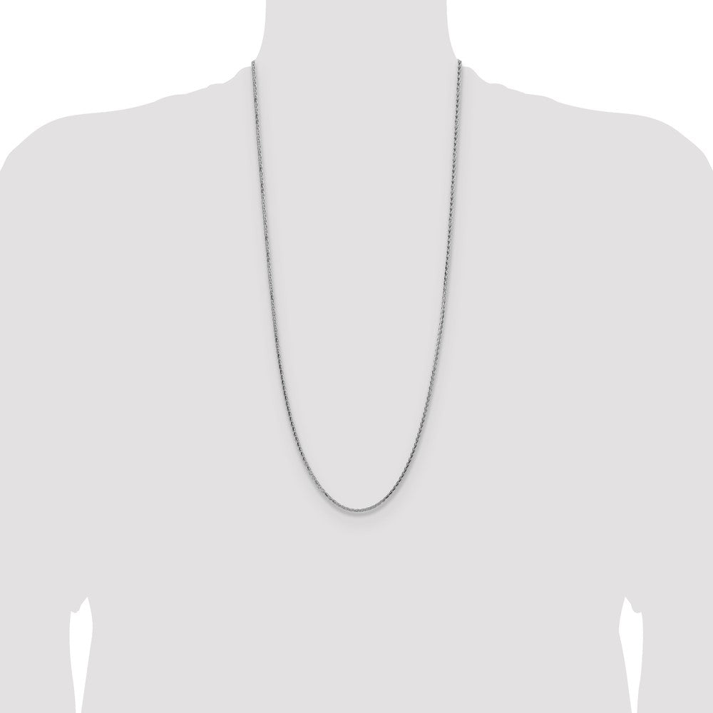 3 Inch Sterling Silver 2.5mm Diamond-Cut Square Spiga Chain Necklace