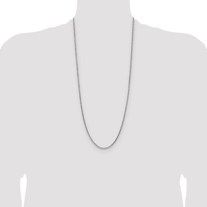 3 Inch Sterling Silver 2.5mm Diamond-Cut Square Spiga Chain Necklace