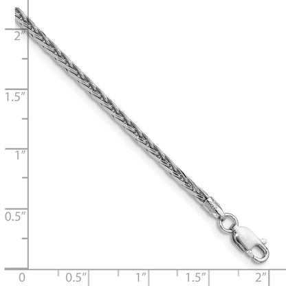 Sterling Silver Rhodium-Plated 2.5mm Diamond-Cut Square Spiga Chain