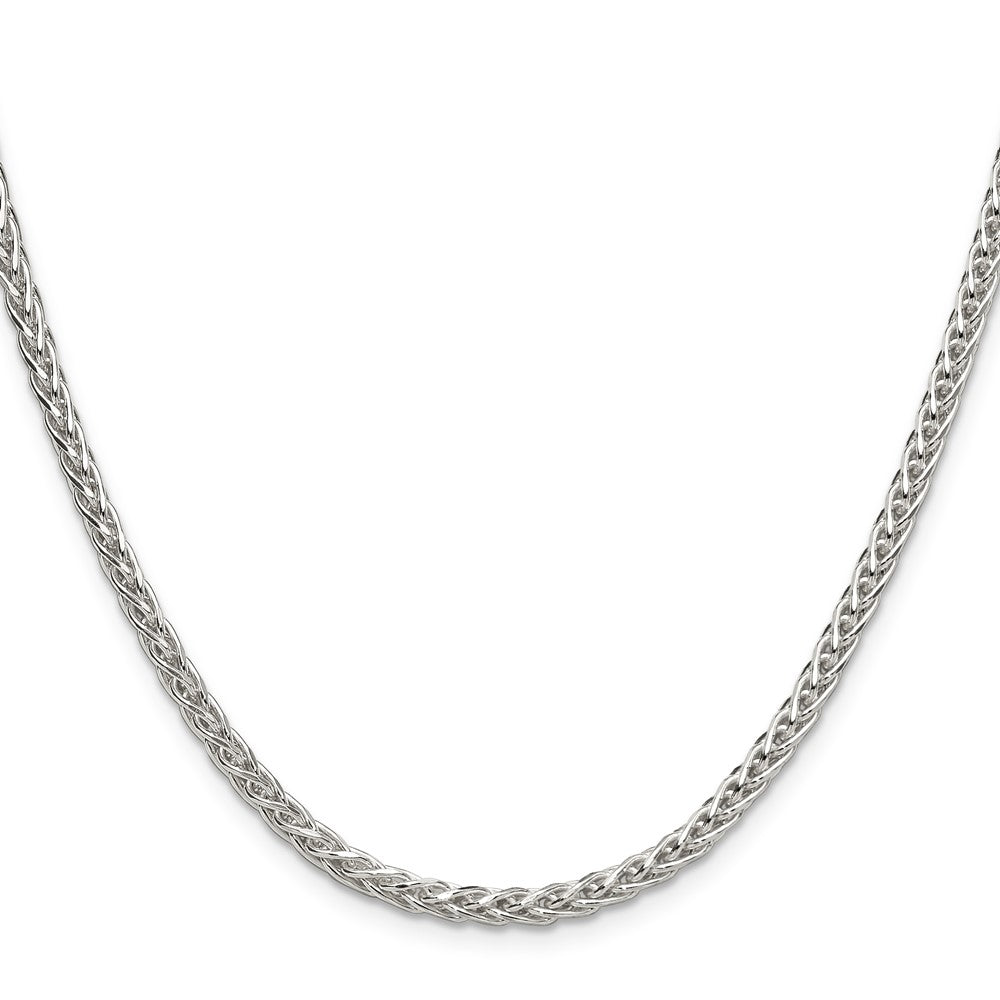 Sterling Silver 3.5mm Diamond-Cut Square Spiga Chain
