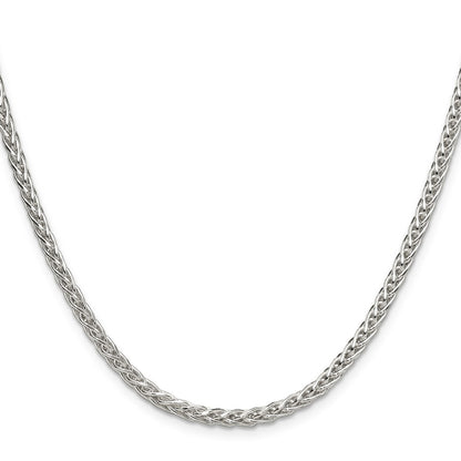 Sterling Silver 3.5mm Diamond-Cut Square Spiga Chain