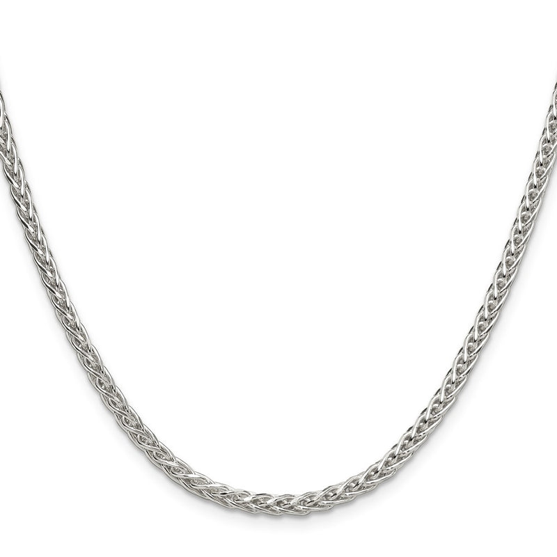 Sterling Silver 3.5mm Diamond-Cut Square Spiga Chain