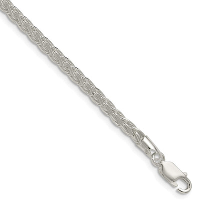 Sterling Silver 3.5mm Diamond-Cut Square Spiga Chain