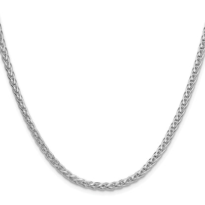 Sterling Silver Rhodium-Plated 3.5mm Diamond-Cut Square Spiga Chain