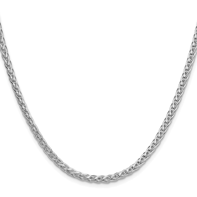 Sterling Silver Rhodium-Plated 3.5mm Diamond-Cut Square Spiga Chain