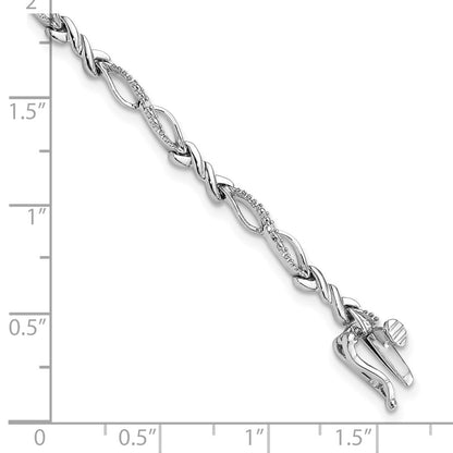 Sterling Silver Rhodium-Plated Diam. Bracelet