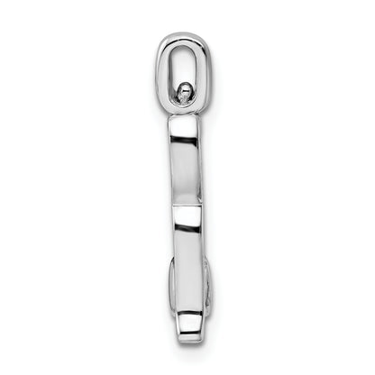 Sterling Silver Rhodium 0.25Ct. Blk & Wht Dia. Reversible Cat Pendant