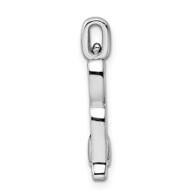 Sterling Silver Rhodium 0.25Ct. Blk & Wht Dia. Reversible Cat Pendant