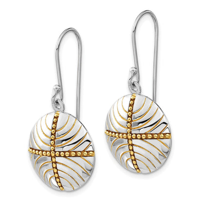 Sterling Silver Gold-Plated Circle Dangle Earrings