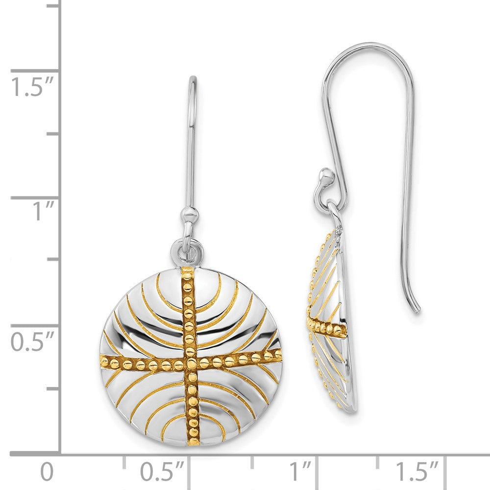 Sterling Silver Gold-Plated Circle Dangle Earrings