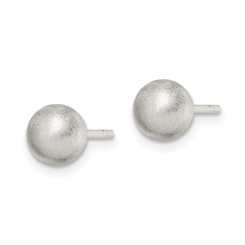 Sterling Silver Polished 6mm Laser-Cut Post Earrings