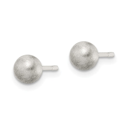 Sterling Silver Polished 5mm Laser-Cut Post Earrings