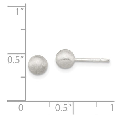 Sterling Silver Polished 5mm Laser-Cut Post Earrings
