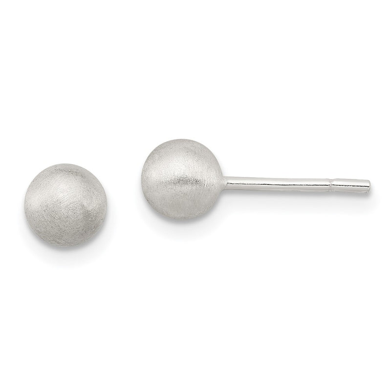 Sterling Silver Polished 5mm Laser-Cut Post Earrings