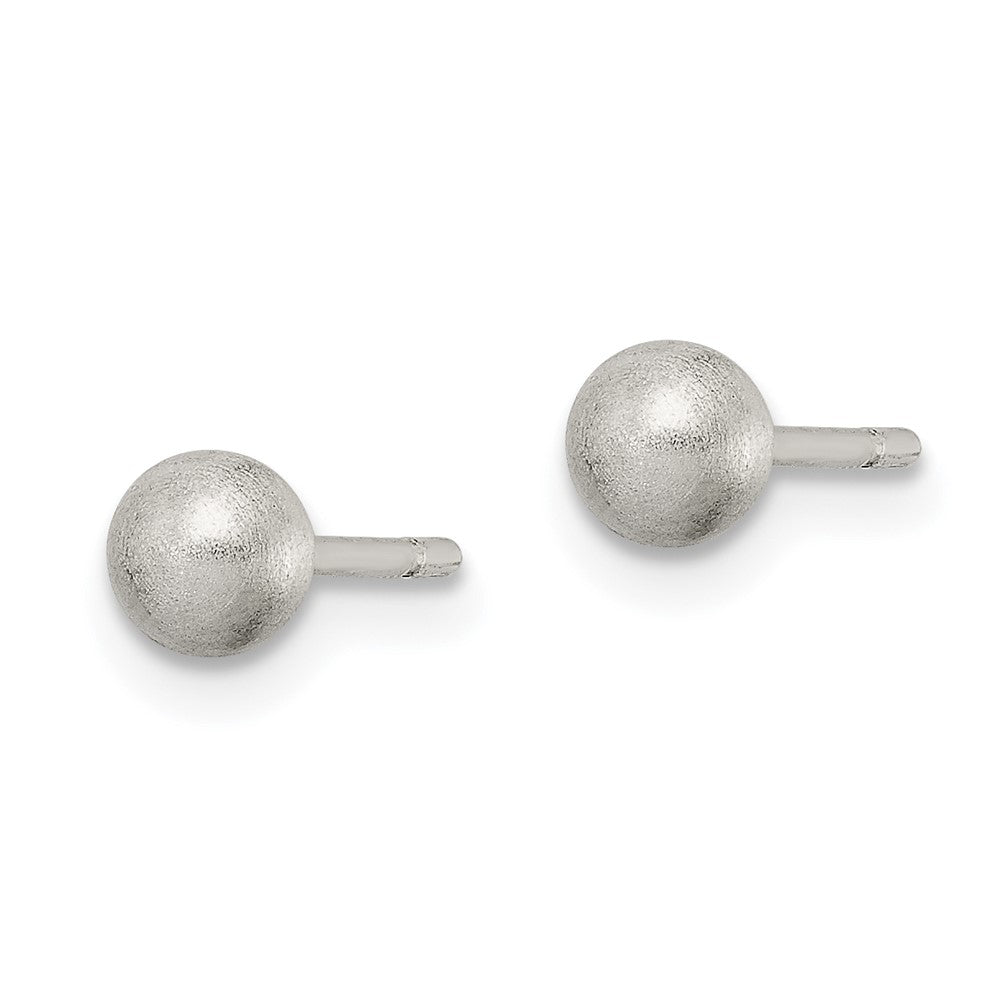 Sterling Silver Polished 4mm Laser-Cut Post Earrings
