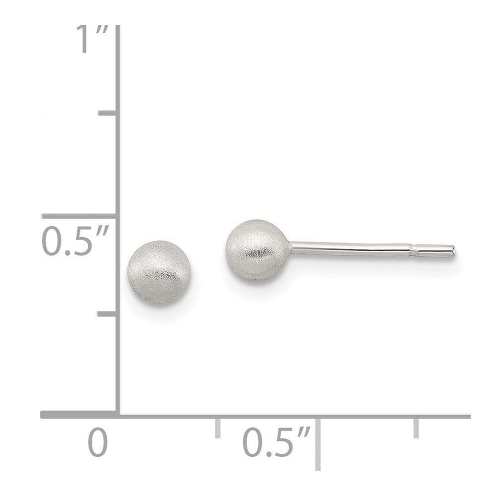 Sterling Silver Polished 4mm Laser-Cut Post Earrings