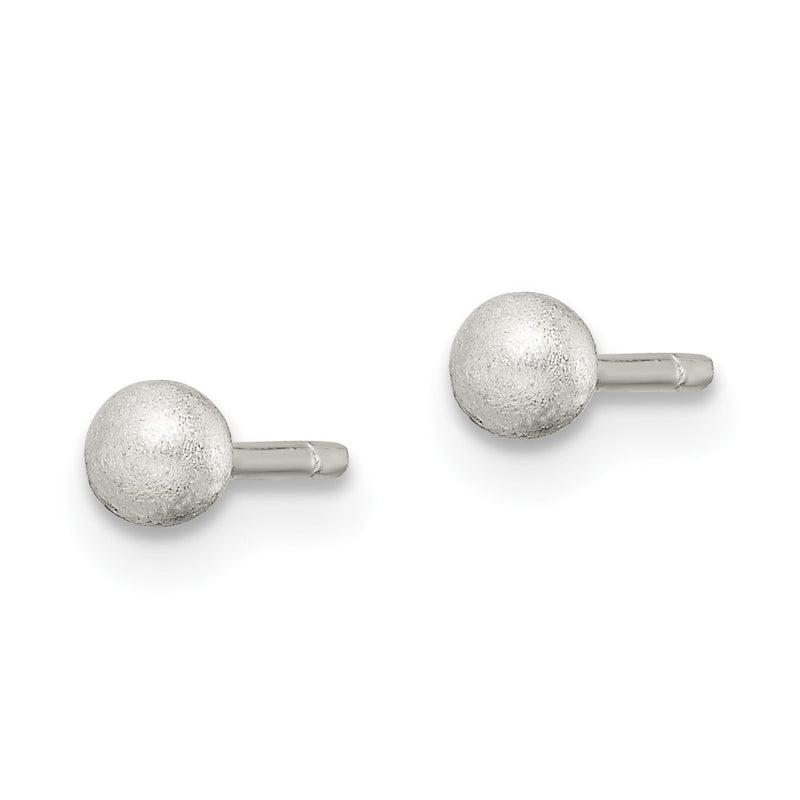 Sterling Silver Polished 3mm Laser-Cut Post Earrings