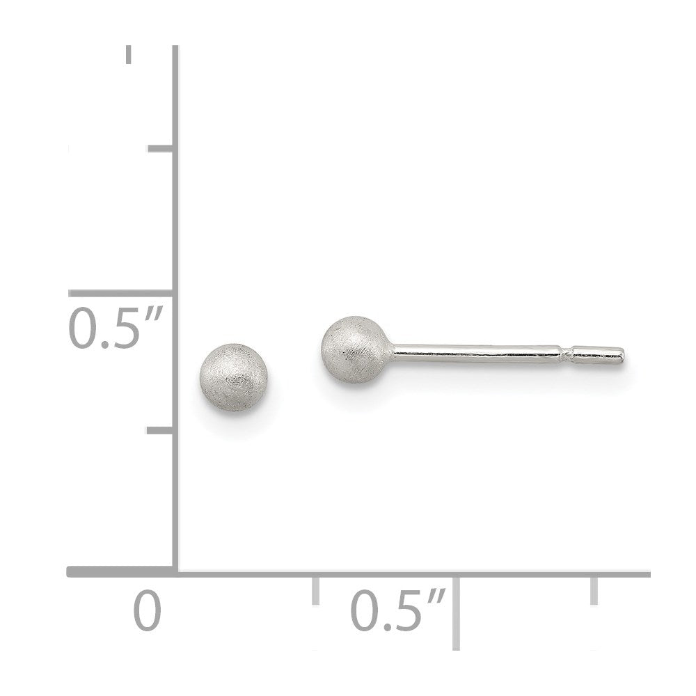 Sterling Silver Polished 3mm Laser-Cut Post Earrings