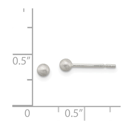 Sterling Silver Polished 3mm Laser-Cut Post Earrings