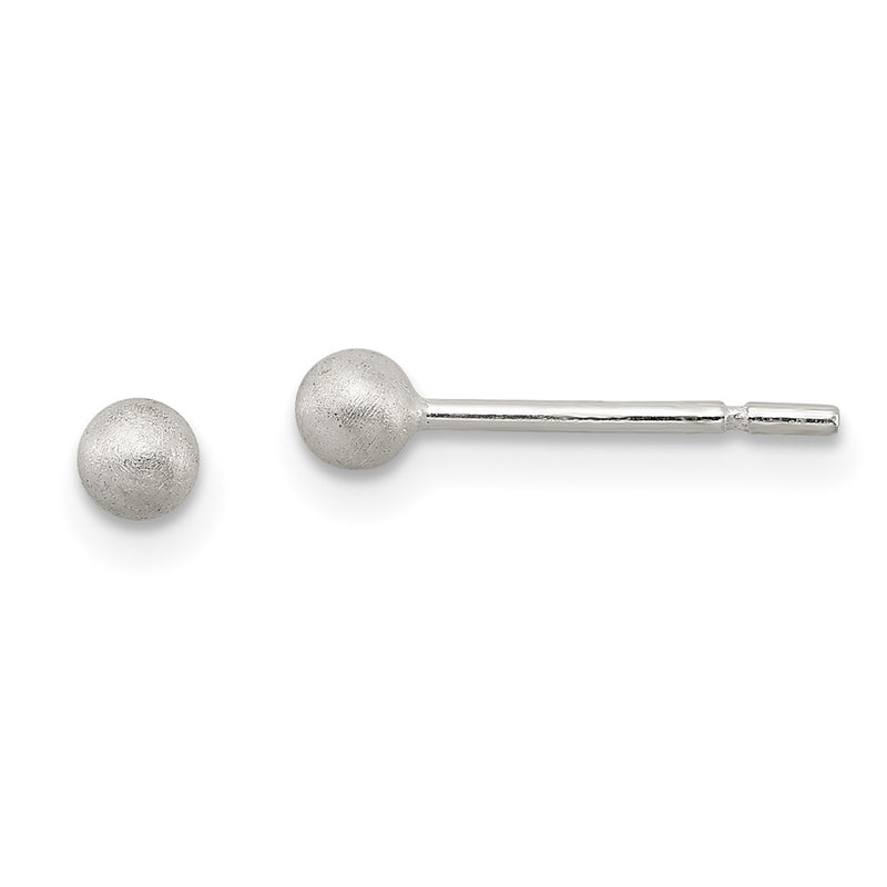 Sterling Silver Polished 3mm Laser-Cut Post Earrings
