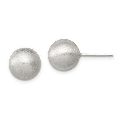 Sterling Silver Polished 10mm Laser-Cut Post Earrings