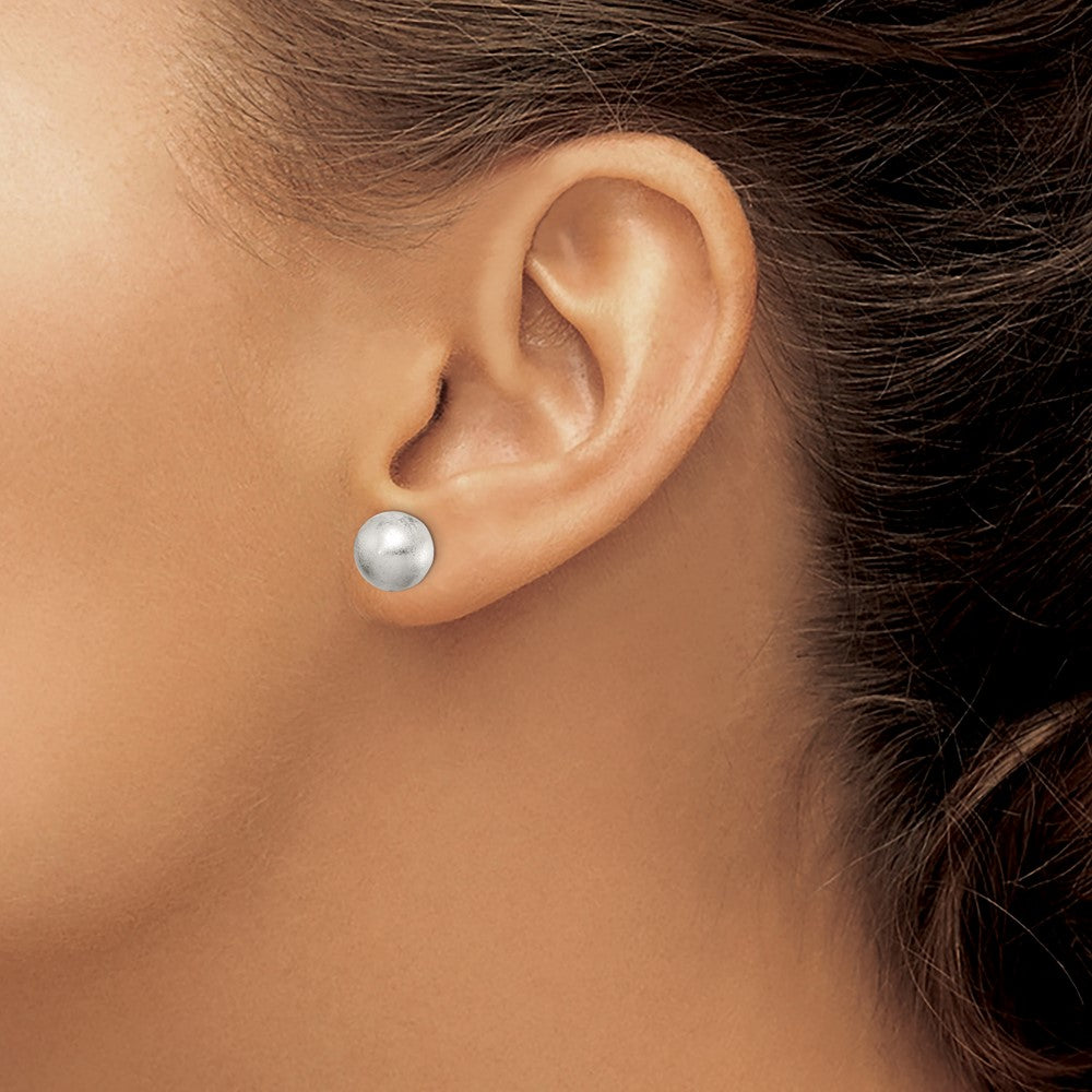 Sterling Silver Polished 9mm Laser-Cut Post Earrings