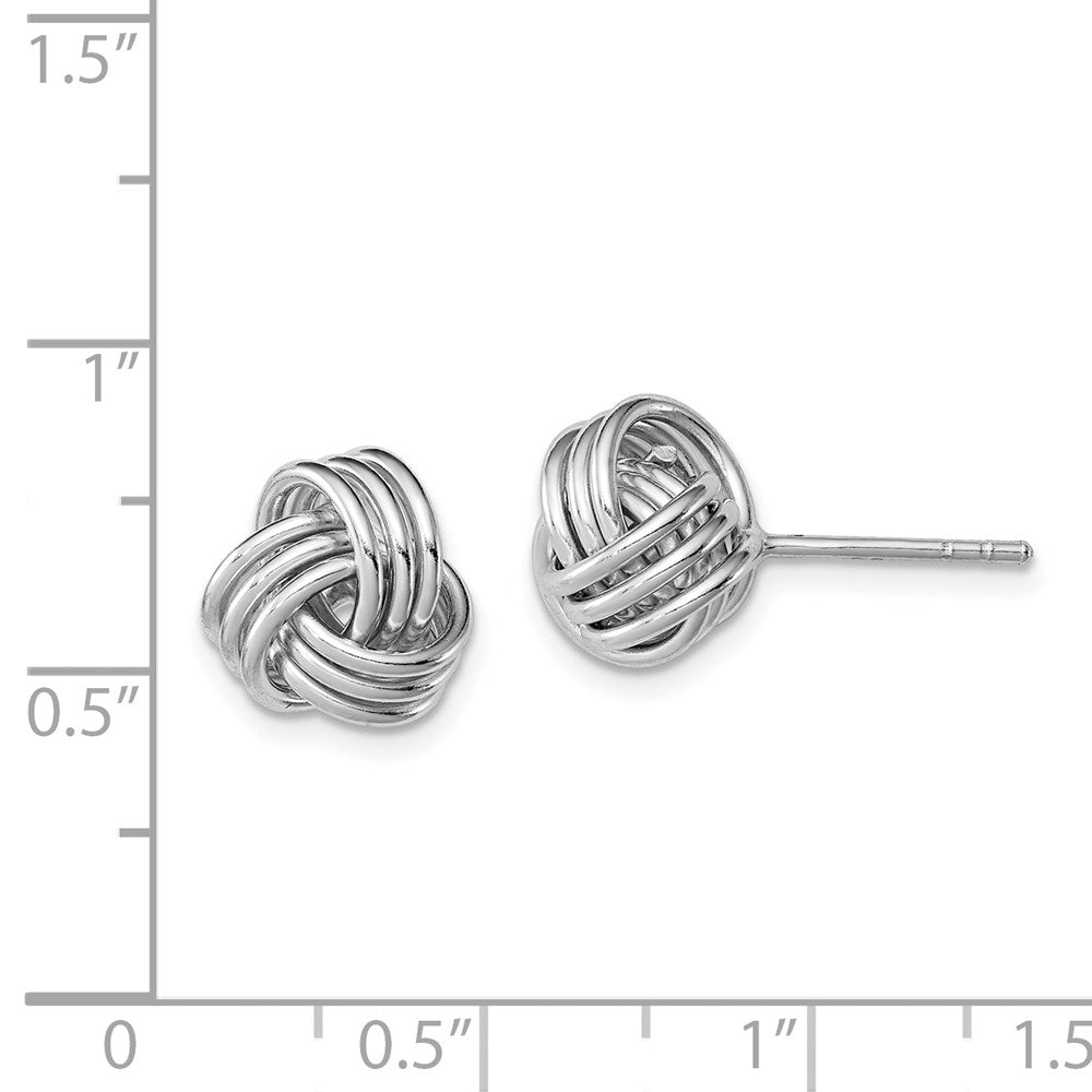 Sterling Silver Rhodium-Plated Polished Love Knot Post Earrings