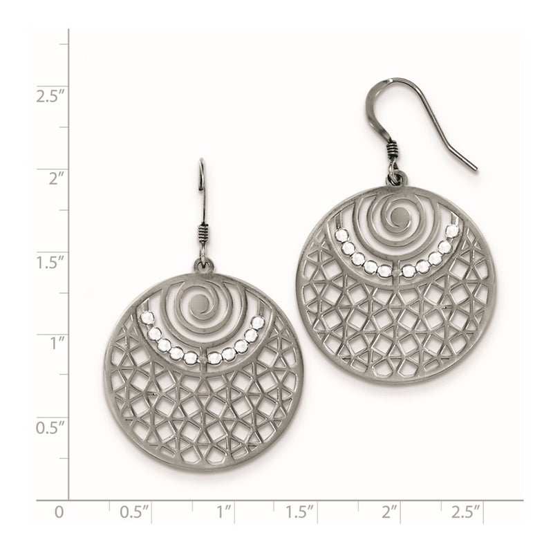 Sterling Silver Ruthenium-Plated Shepherd Hook Earrings