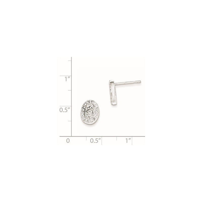 Sterling Silver Polished Oval Cz Post Earrings