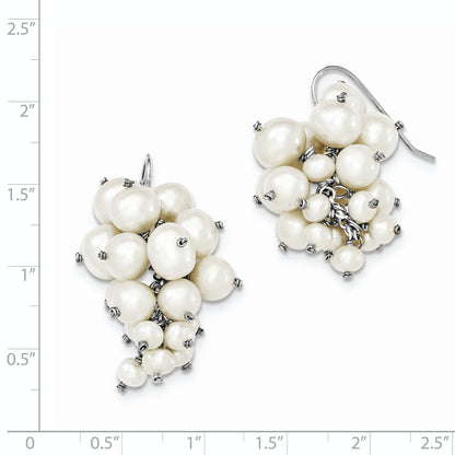 Sterling Silver 4-5/5-7/7-8mm Fw Cultured Pearl Cluster Dangle Earrings