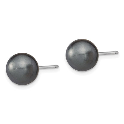 Sterling Silver Rh 10-11mm Wht/Pink/Blk Imit. Shell Pearl Earring Set