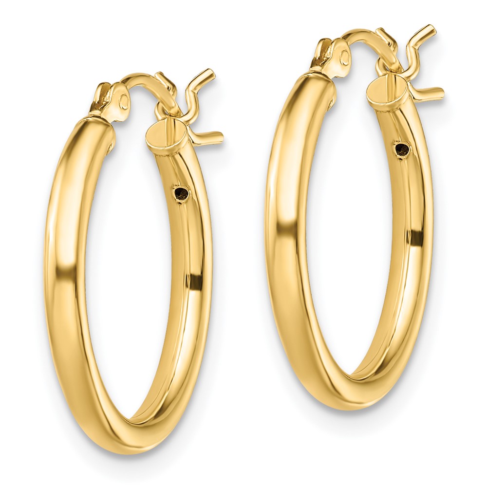 Sterling Silver Gold-Tone Polished 2X18mm Hoop Earrings