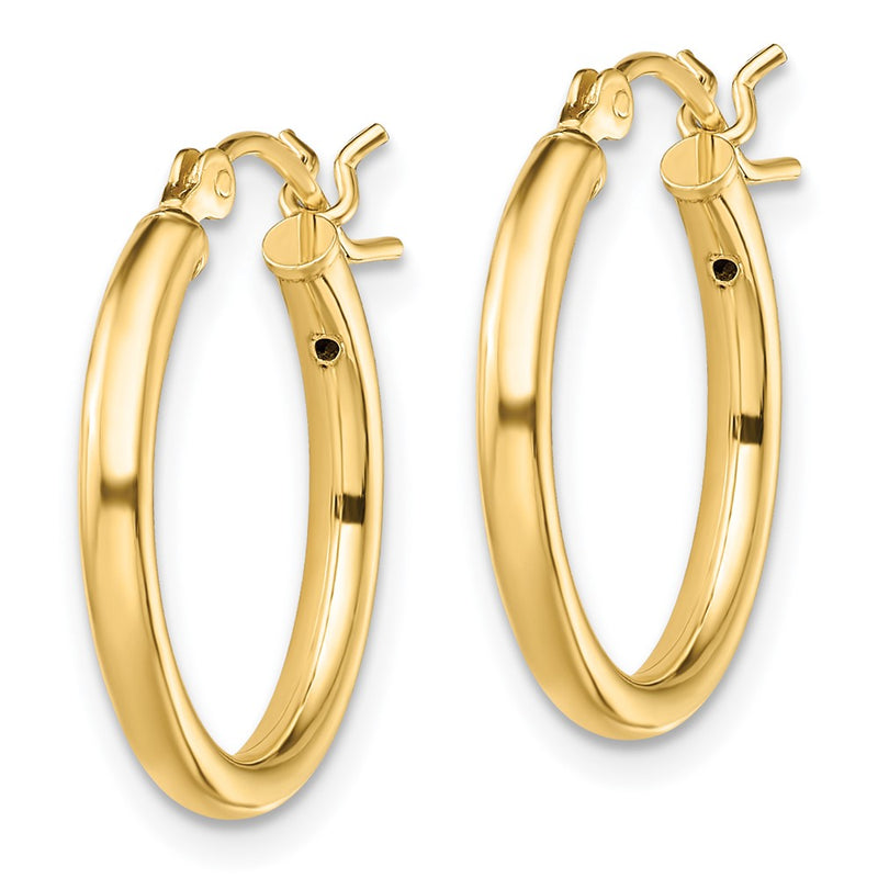 Sterling Silver Gold-Tone Polished 2X18mm Hoop Earrings