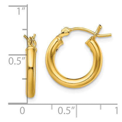 Sterling Silver Gold-Tone Polished 2.5X15mm Hoop Earrings