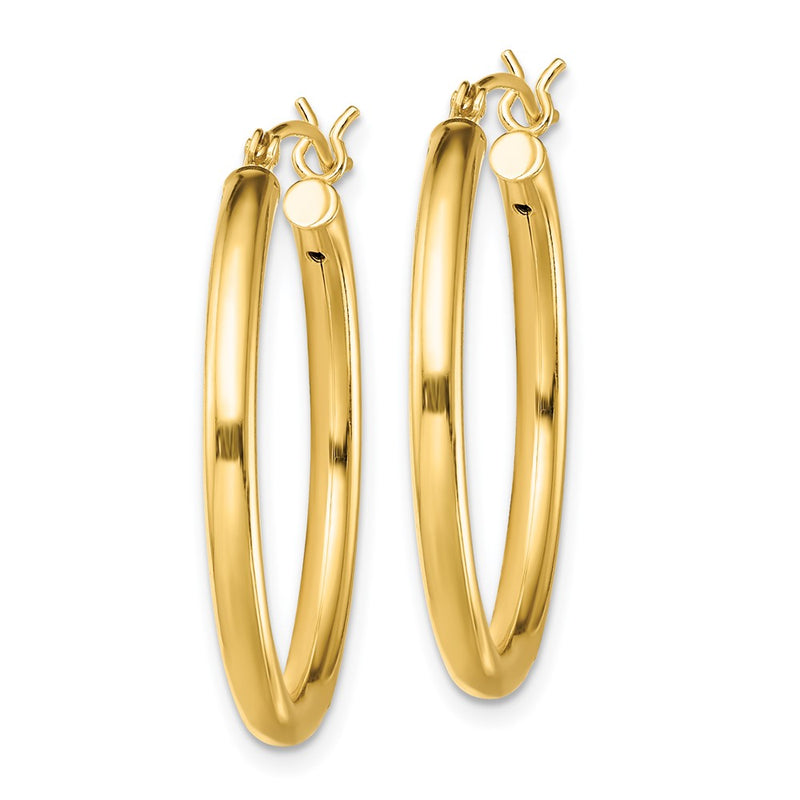 Sterling Silver Gold-Tone Polished 2.5X28mm Hoop Earrings
