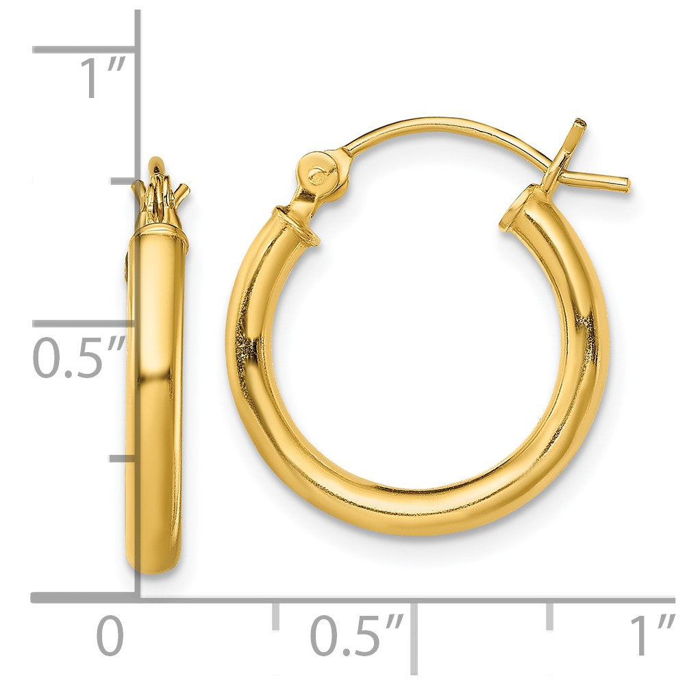 Sterling Silver Gold-Tone Polished 2.5X18mm Hoop Earrings