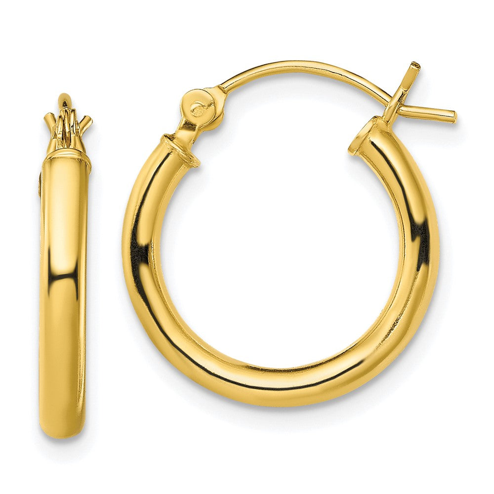Sterling Silver Gold-Tone Polished 2.5X18mm Hoop Earrings