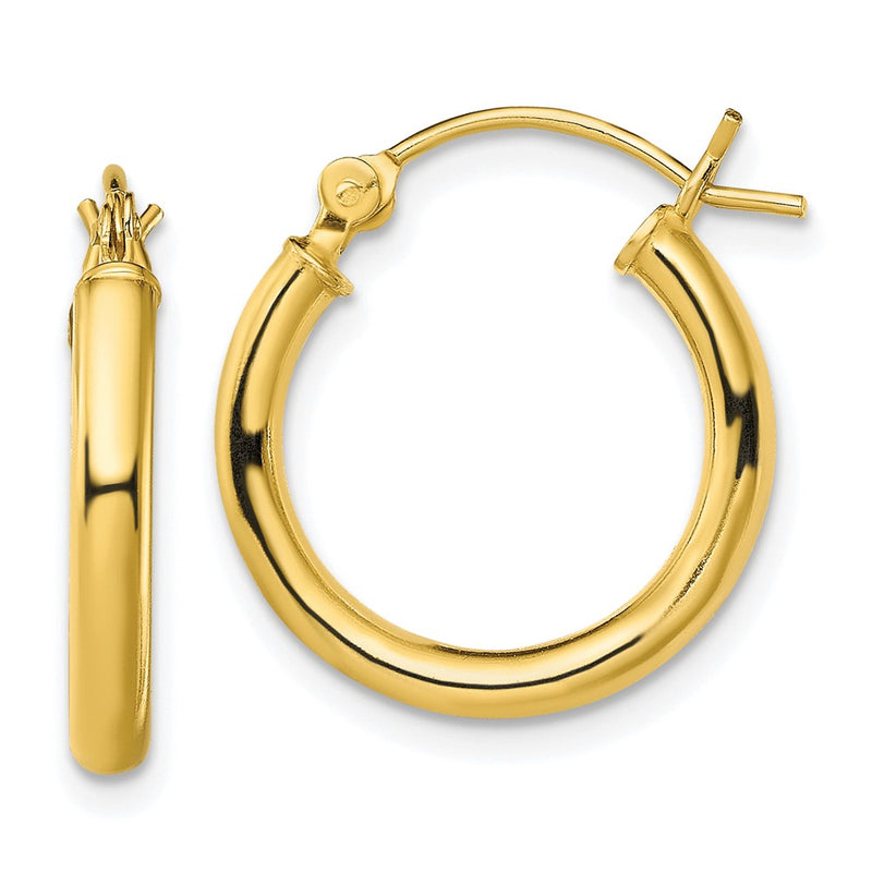 Sterling Silver Gold-Tone Polished 2.5X18mm Hoop Earrings