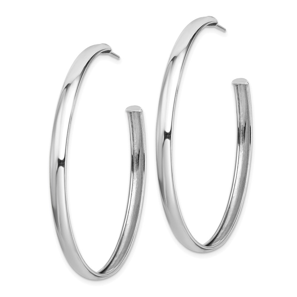 Sterling Silver Rhodium-Plated Polished 3.8mm Post Hoops