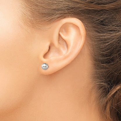 Sterling Silver Polished 6mm/10mm Ball Front Back Post Earrings
