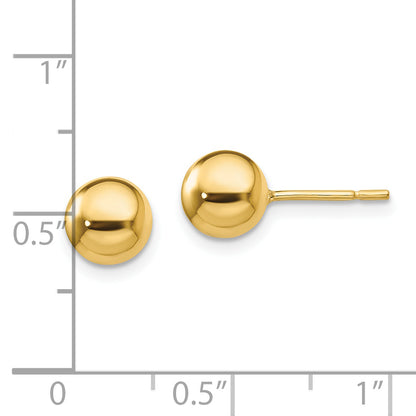 Sterling Silver Gold-Tone Polished 7mm Ball Post Earrings