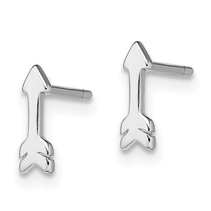 Sterling Silver Rhodium-Plated Arrow Post Earrings