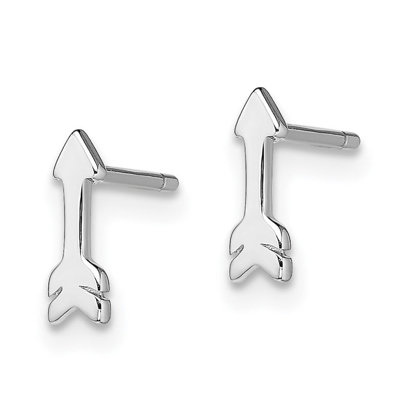 Sterling Silver Rhodium-Plated Arrow Post Earrings