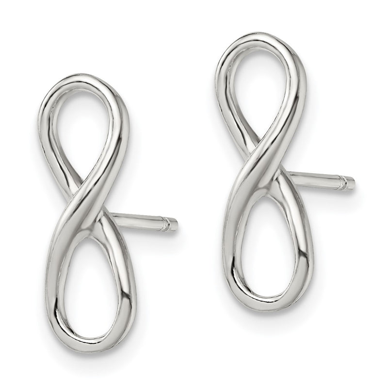 Sterling Silver Rhodium-Plated Polished Infinity Knot Post Earrings