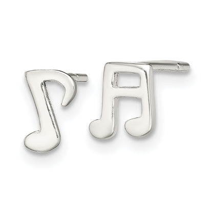 Sterling Silver Polished Left And Right Music Notes Post Earrings