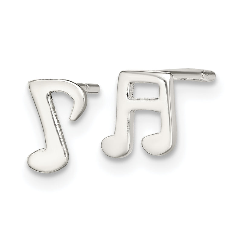 Sterling Silver Polished Left And Right Music Notes Post Earrings