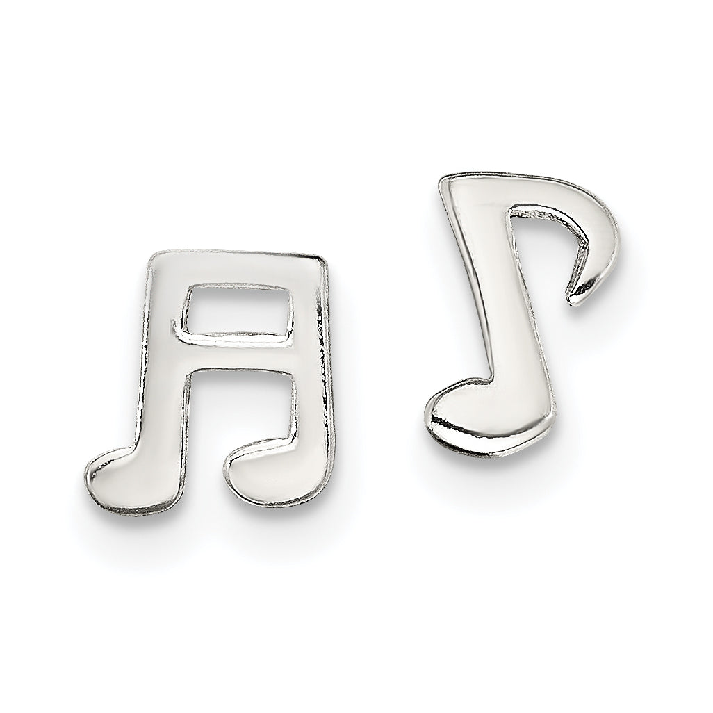 Sterling Silver Polished Left And Right Music Notes Post Earrings