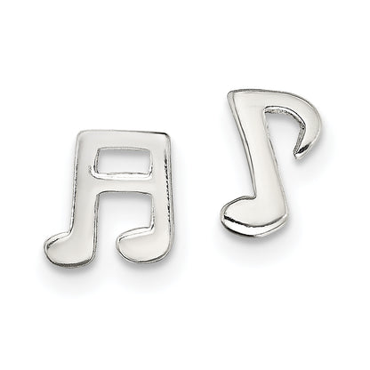 Sterling Silver Polished Left And Right Music Notes Post Earrings